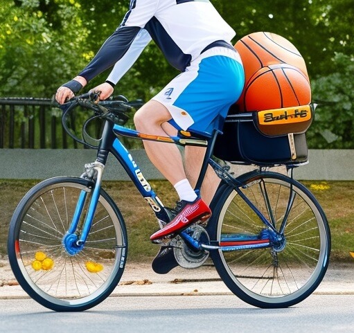 Using a Saddlebag to Carry a Basketball on a Bike